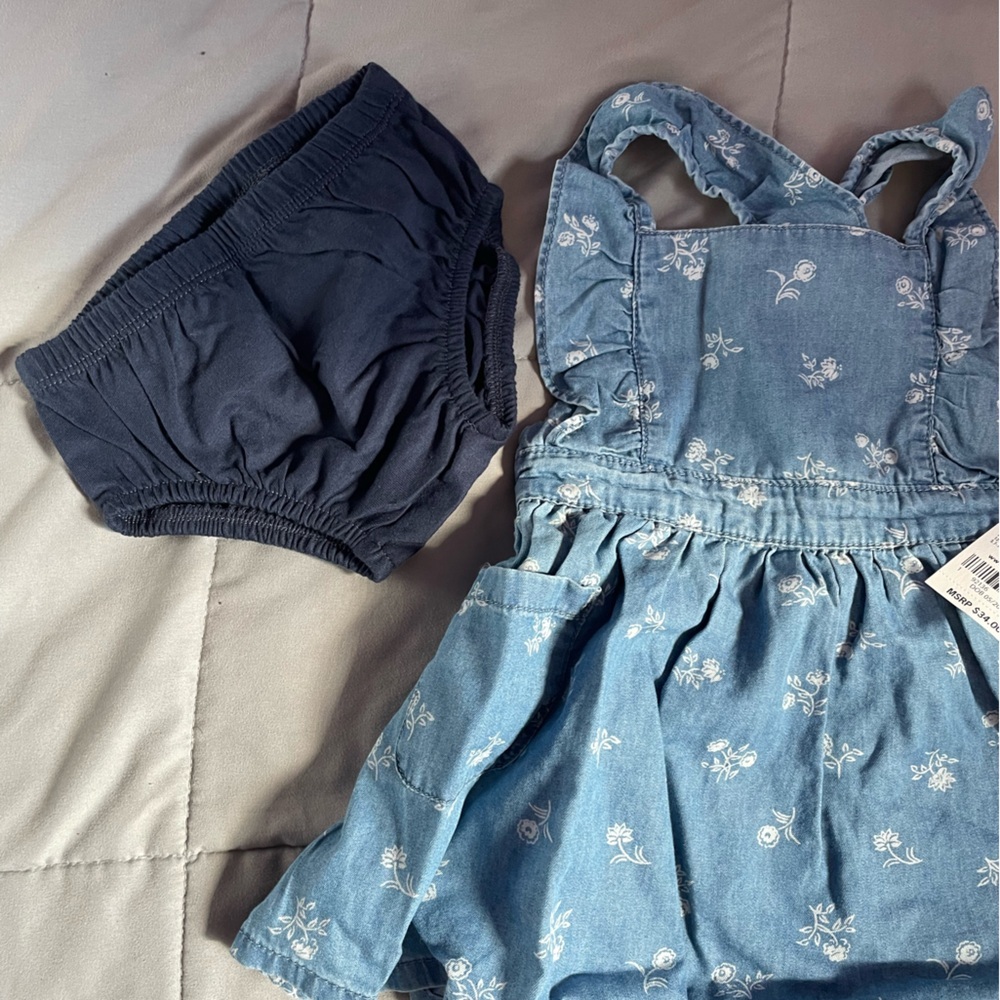 NWT Baby Girl OshKosh B'gosh® Floral Chambray Dress - Picture 8 of 11